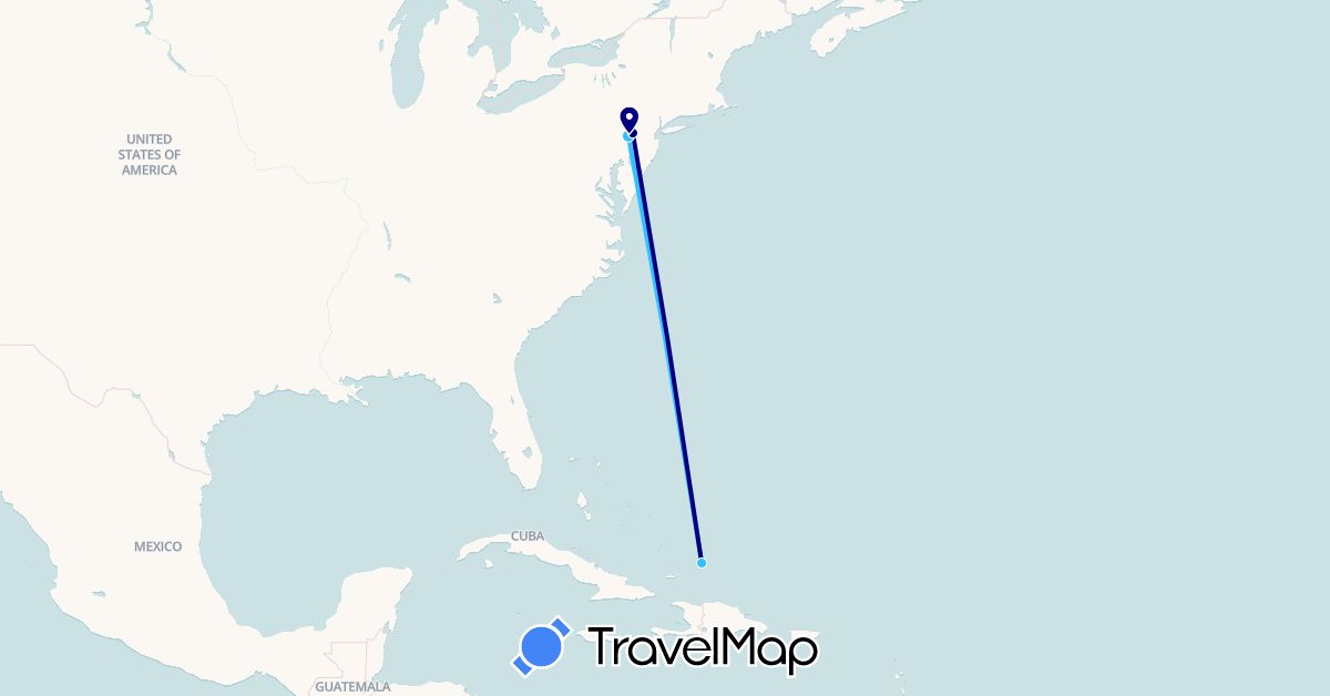 TravelMap itinerary: driving, boat in Turks and Caicos Islands, United States (North America)
